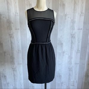 Sandro Paris Italy little black mini dress cocktail party semi sheer